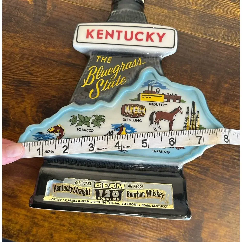 Jim Beam 1967 Kentucky Straight Bourbon Whiskey Bottle Kentucky State Empty